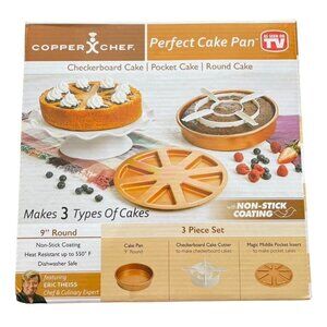 Checkerboard Cake Pan Pocket Cake Pan Round Cake Pan 3 Piece Set 9 in Round u